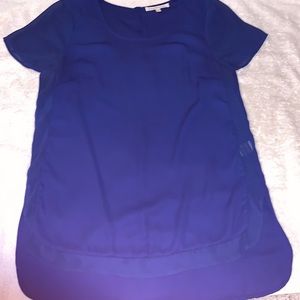 Daniel Rainn medium womens tunic with see through sleeves and stripe down side